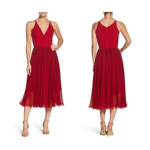 Dress the Population Alicia Mixed Media Midi Dress